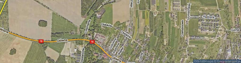 Zdjęcie satelitarne Obłoków ul.